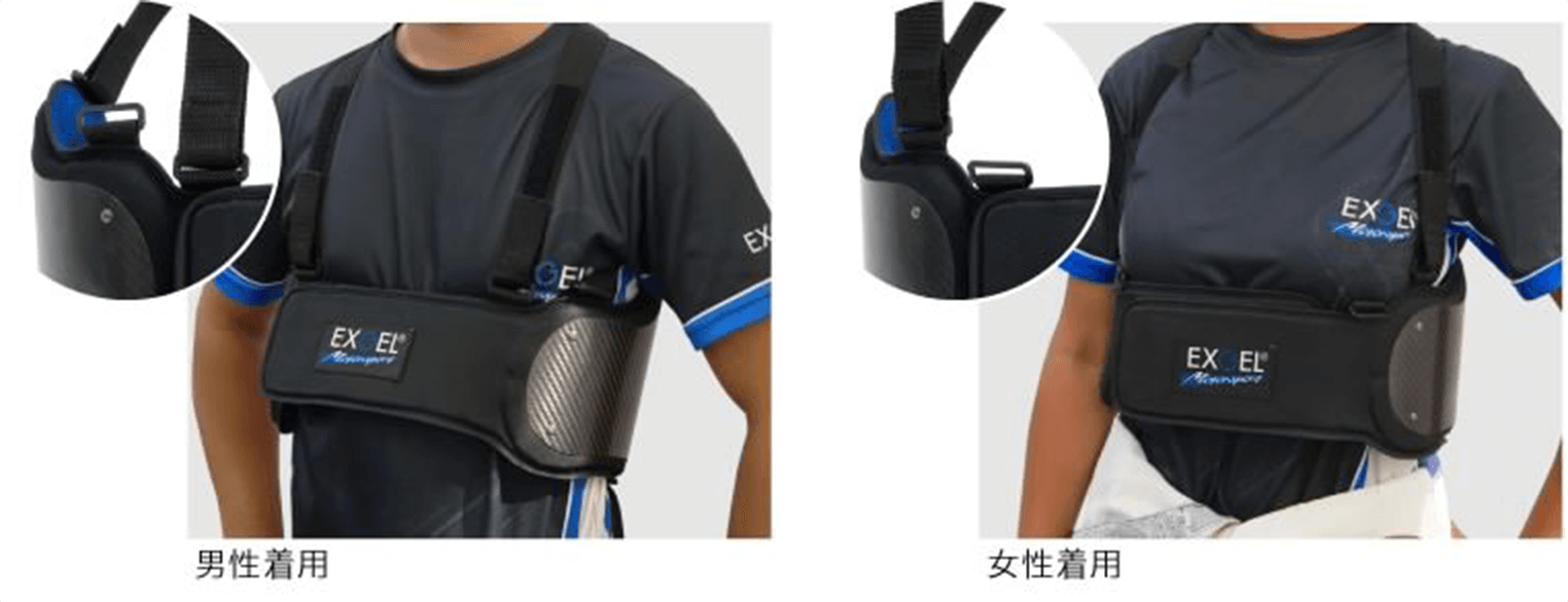 写真:男性着用例と女性着用例