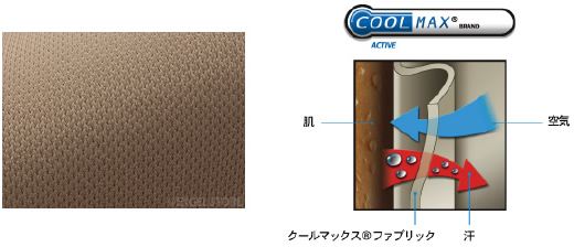 長時間のドライブにも適した<br />
吸汗・速乾性高機能素材を使用