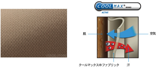 長時間のドライブにも適した<br />
吸汗・速乾性高機能素材を使用